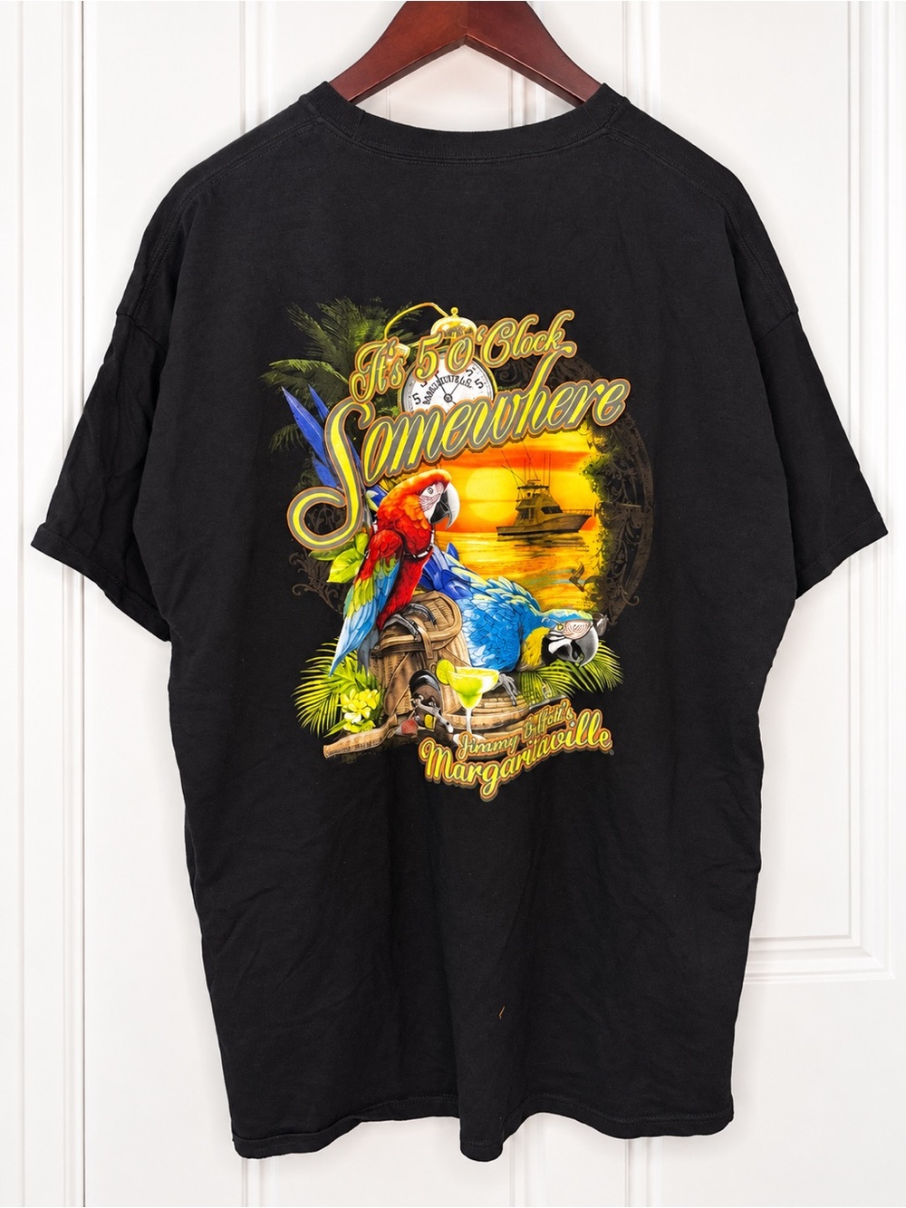 Margaritaville Jimmy Buffett Orlando Black 5 O’Clock Somewhere Graphic Tee 2XL
